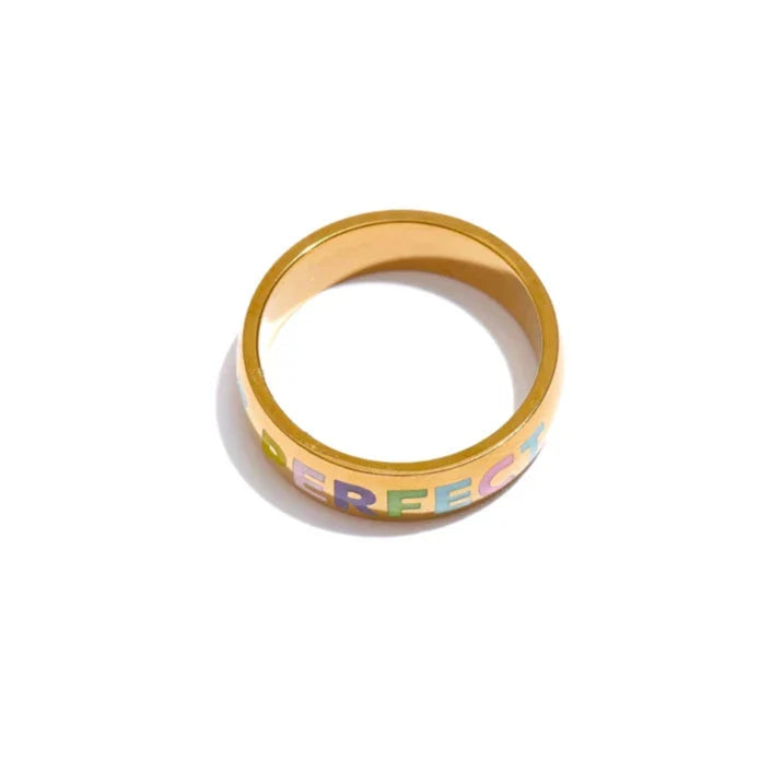 "You'Re Perfect" Engraved Band Ring