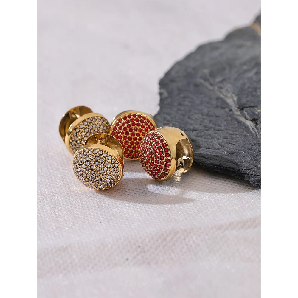 Samara CZ Crystal Disk Earrings