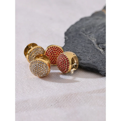 Samara CZ Crystal Disk Earrings