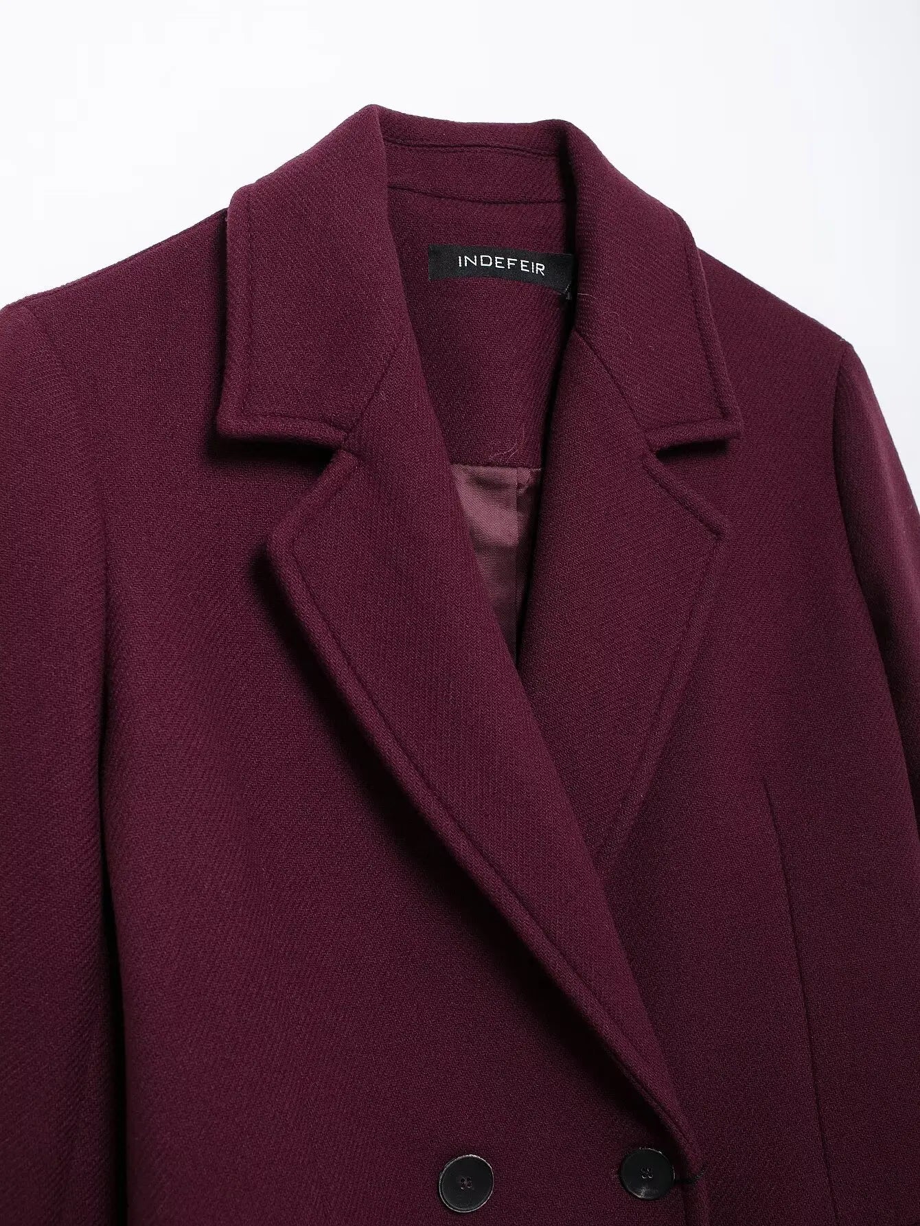 Aideen Burgundy Woolen Maxi Coat