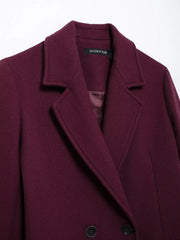 Aideen Burgundy Woolen Maxi Coat