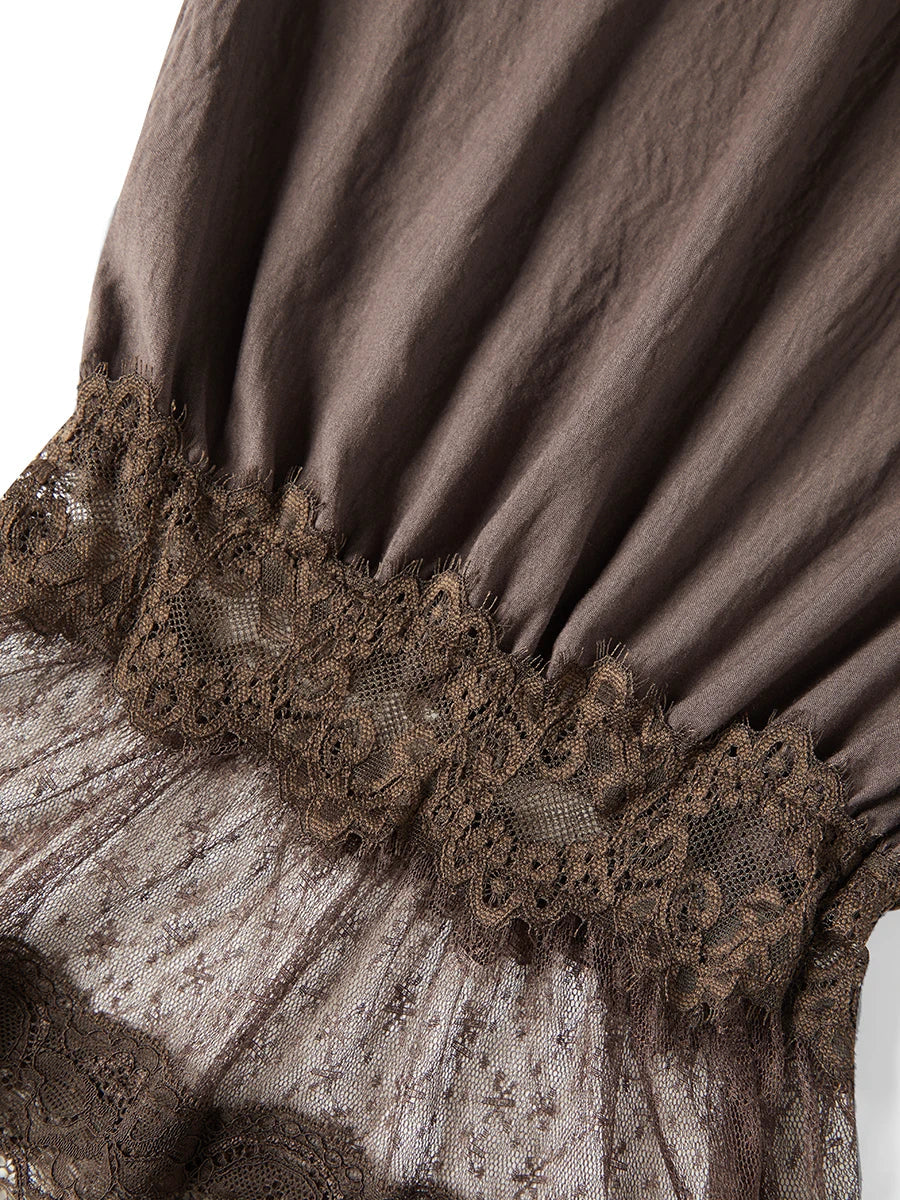 Sefina Vintage Lace Boomer Ruffle Pants