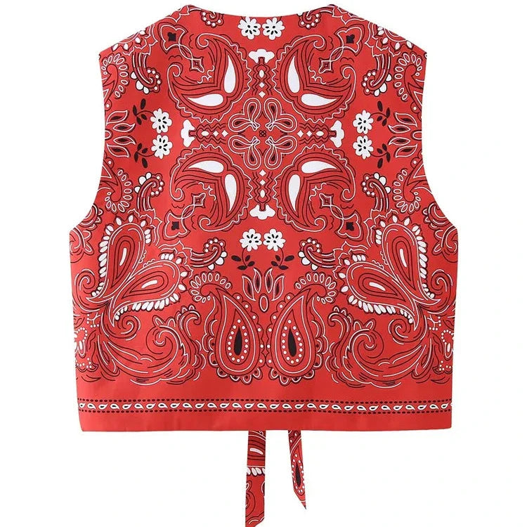 Peppi Boho Paisley Red Vest
