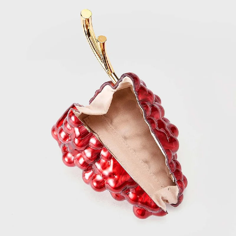 Sereia Acrylic Grape Cluster Evening Clutch