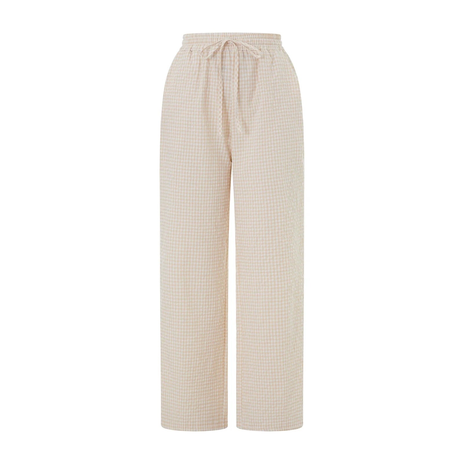 Harper Pin Check Casual Drawstring Pants