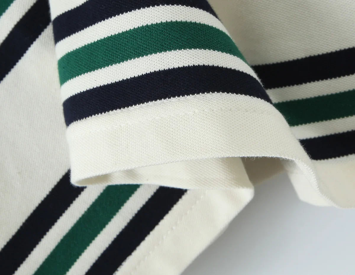 Bessie Casual Striped Polo T-shirts