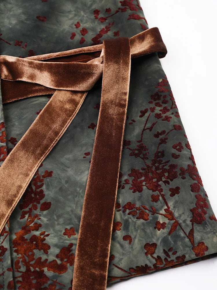 Josie Kimono Floral Velvet Blazer