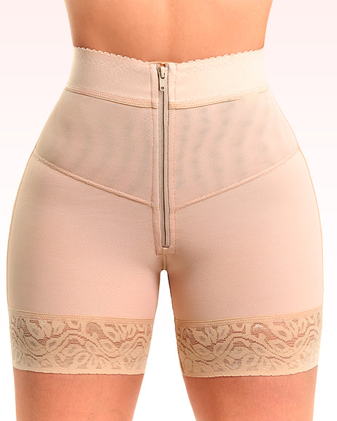 Internal Hooks Firm Compression Zipper Butt Lift Peahcy Shaper Shorts