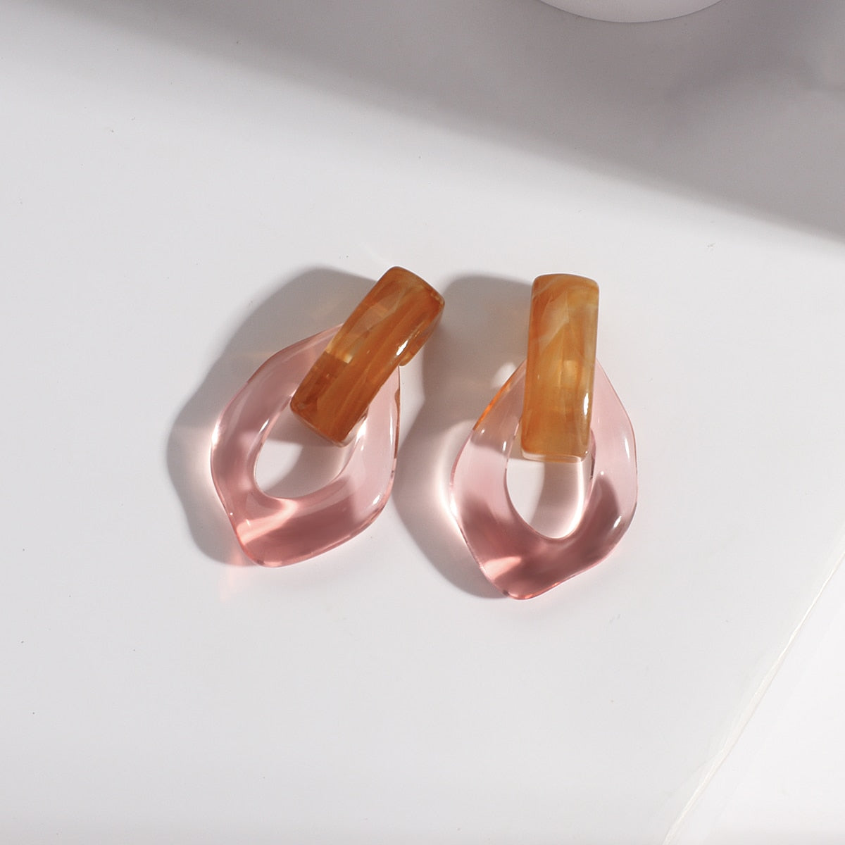 Sia Colorful Clear Resin Acrylic Water Drop Earrings  - 6 Colors