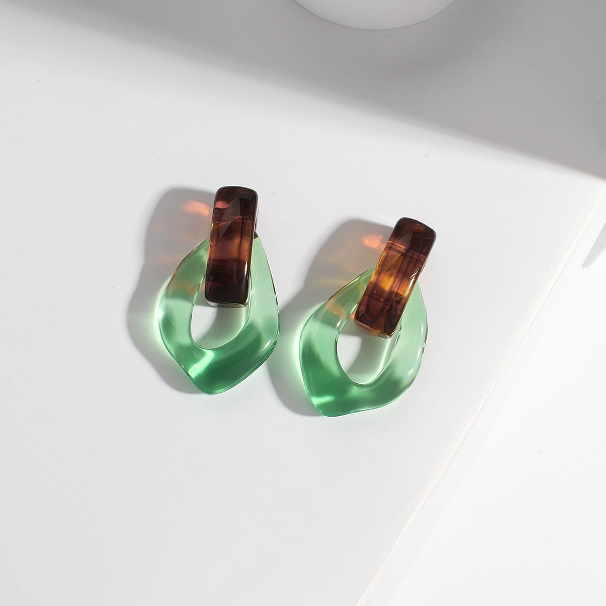 Sia Colorful Clear Resin Acrylic Water Drop Earrings  - 6 Colors