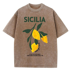 Sicilia Lemons Graphic Vintage Wash T-Shirts