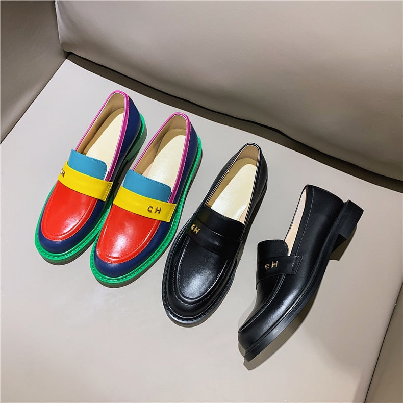 Sidney Multi Color Block Genuine Leather Slide - 37(US 65.) / 40 (US 8) - SALE