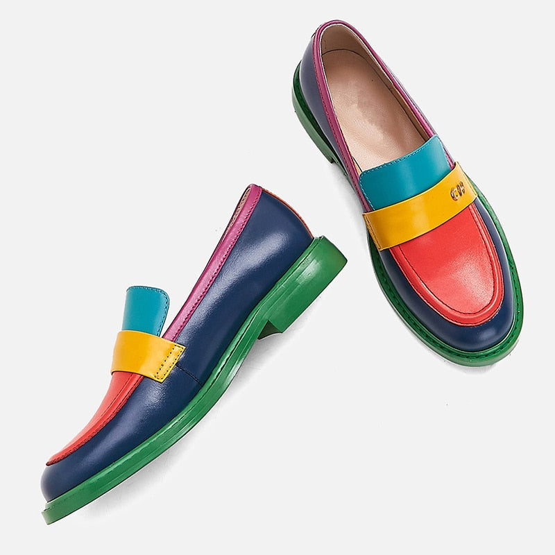 Sidney Multi Color Block Genuine Leather Slide - 37(US 65.) / 40 (US 8) - SALE