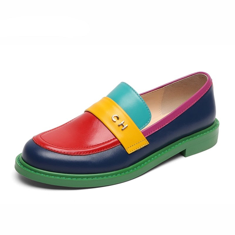 Sidney Multi Color Block Genuine Leather Slide - 37(US 65.) / 40 (US 8) - SALE