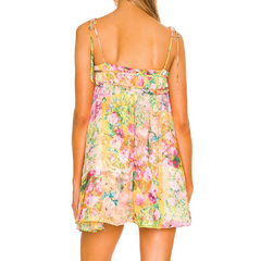 Sienna Floral Print Empire Spaghetti Strap Mini Dress