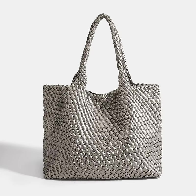 Eivissa Faux Leather Woven Totes - 16 Colors