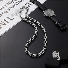 Simple Diagonal Stripe Chain Link Necklace