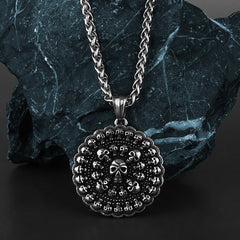Skeleton Ghost Head Round Personality Necklace