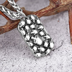 Skull Square Soldier's Tag Necklace