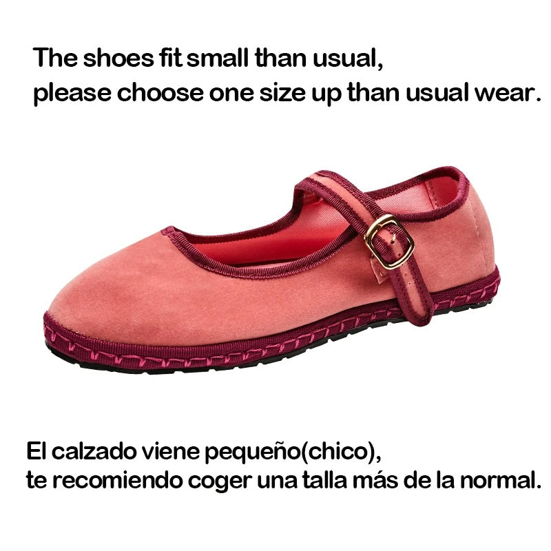 Sobia Velour Color Block Trim Ballet Flats