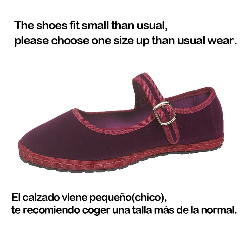 Sobia Velour Color Block Trim Ballet Flats