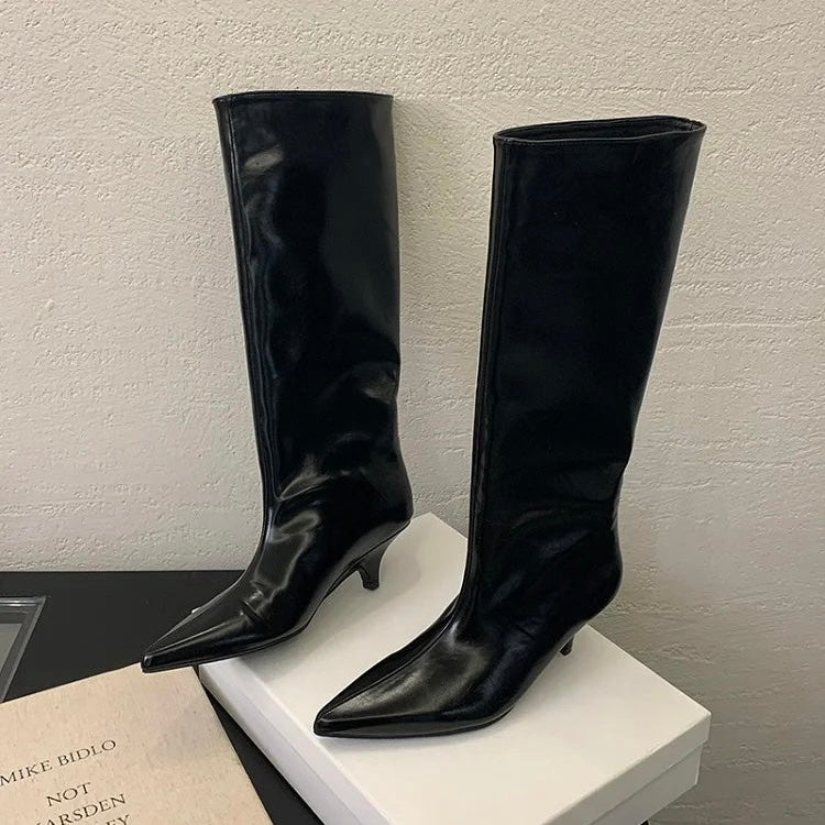 Sofia Kitten Heel Knee High Boots