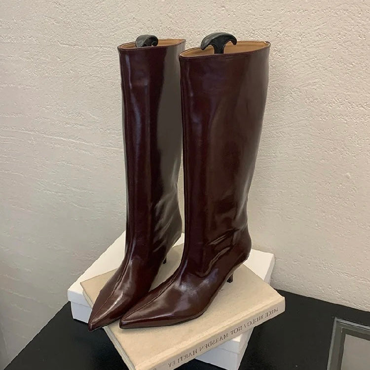 Sofia Kitten Heel Knee High Boots