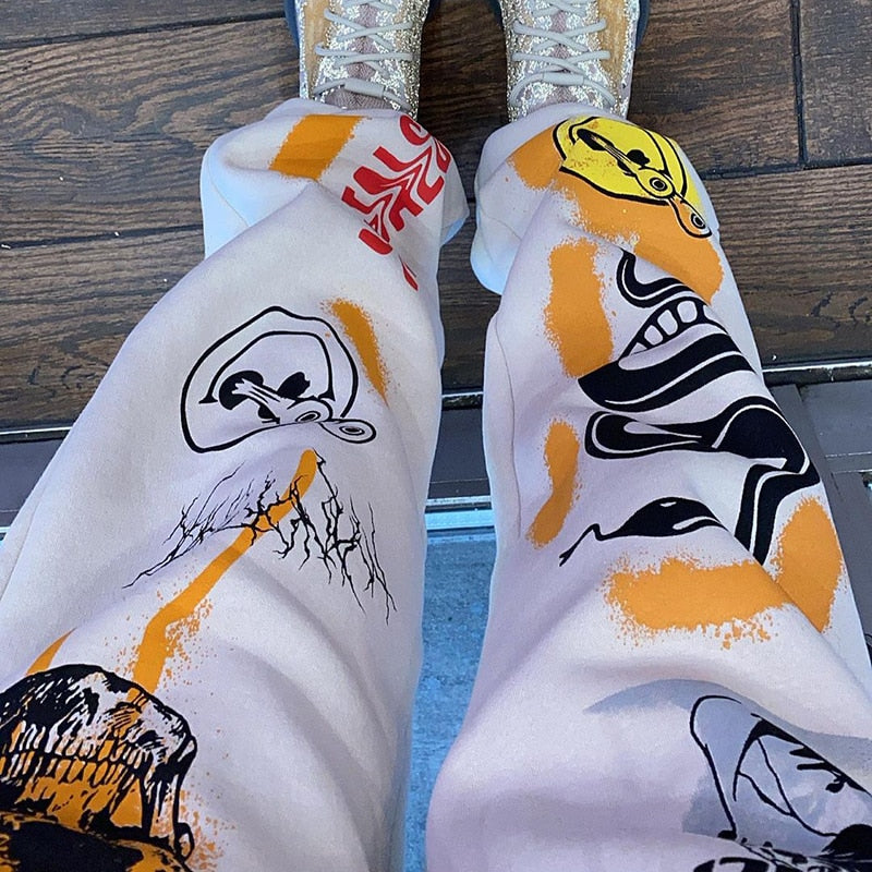 Street Style Harajuku Graphic Prints Jogger Pants - 3 Colors