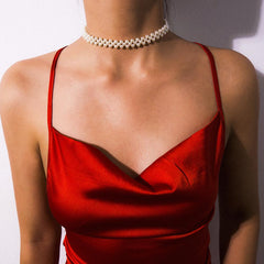 Suzanna Pearl Beads Choker