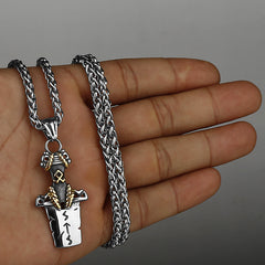 Sword-Stone Double-Sided Rune Necklace