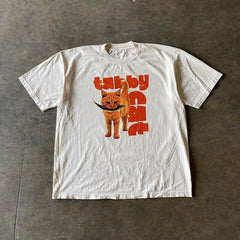 Tabby Cat Prints T-Shirts /  Size XL - SALE