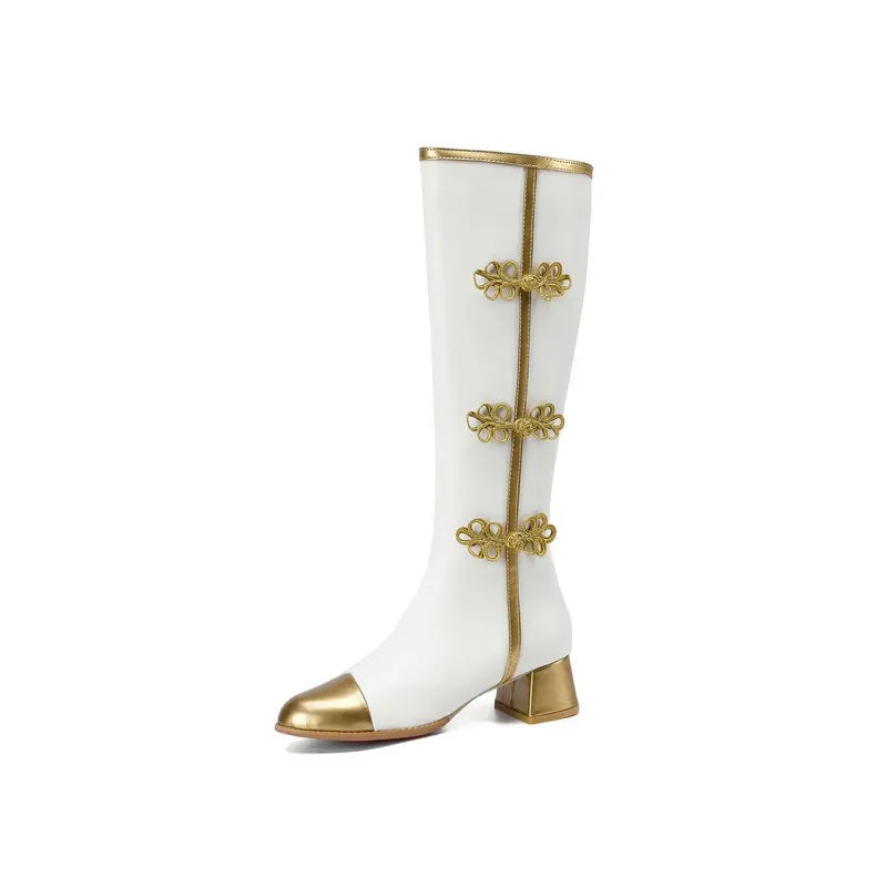 Tallulah Butterfly Knot Victorian Knee High Boots