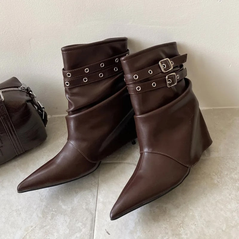 Tamara Pointed Toe Moto Ankle Boots