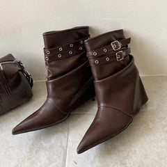 Tamara Pointed Toe Moto Ankle Boots
