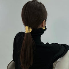 Textured Bohemia Metal Ponytail Clips - Gold or Silver