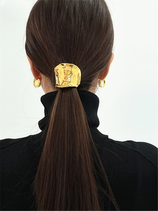 Textured Bohemia Metal Ponytail Clips - Gold or Silver