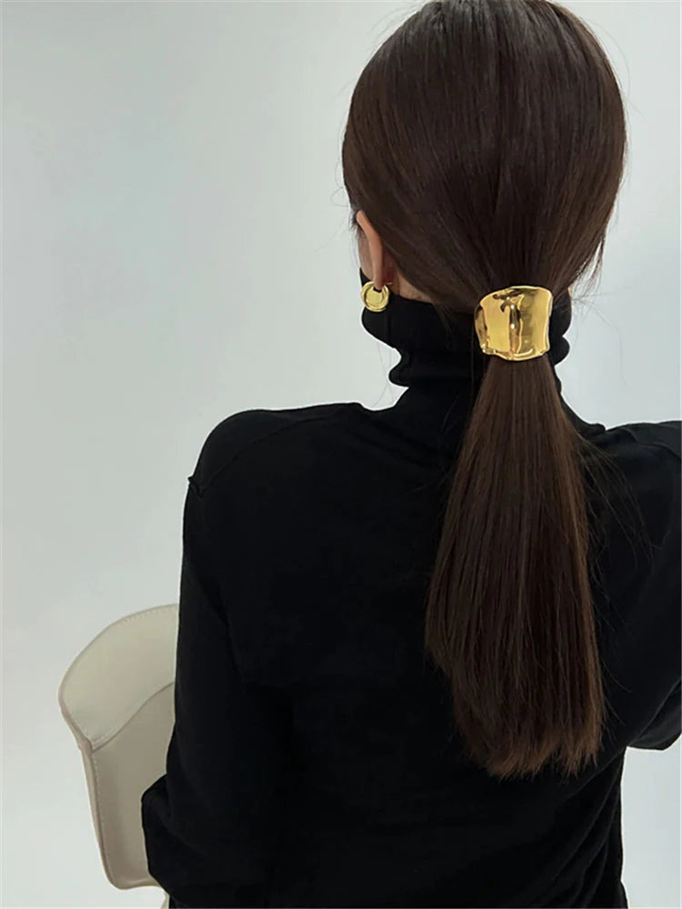 Textured Bohemia Metal Ponytail Clips - Gold or Silver
