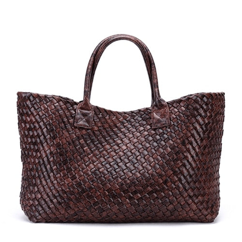 Tezza Serpentine Print Woven Tote Bag - 7 Colors