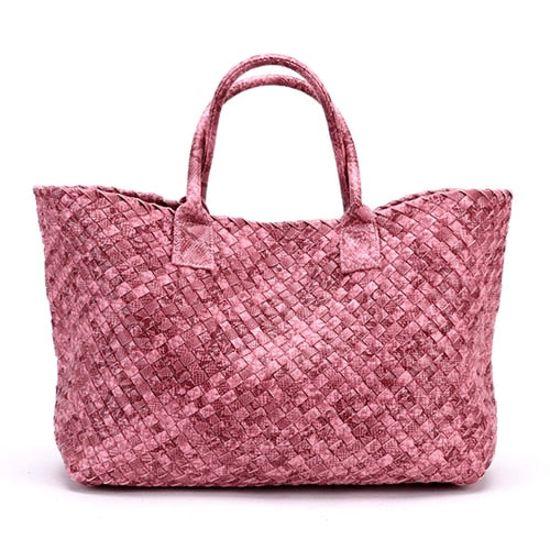 Tezza Serpentine Print Woven Tote Bag - 7 Colors