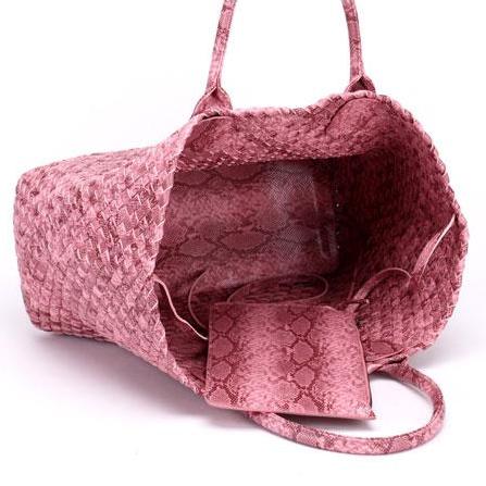 Tezza Serpentine Print Woven Tote Bag - 7 Colors