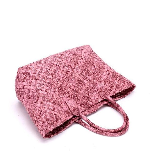 Tezza Serpentine Print Woven Tote Bag - 7 Colors