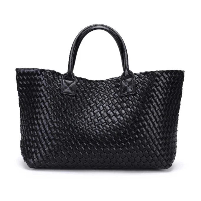 Tezza Serpentine Print Woven Tote Bag - 7 Colors