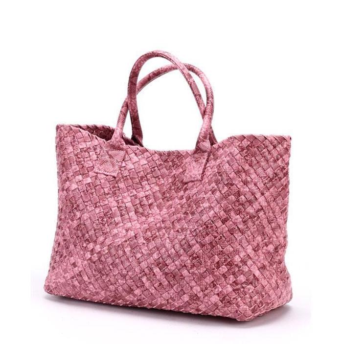 Tezza Serpentine Print Woven Tote Bag - 7 Colors