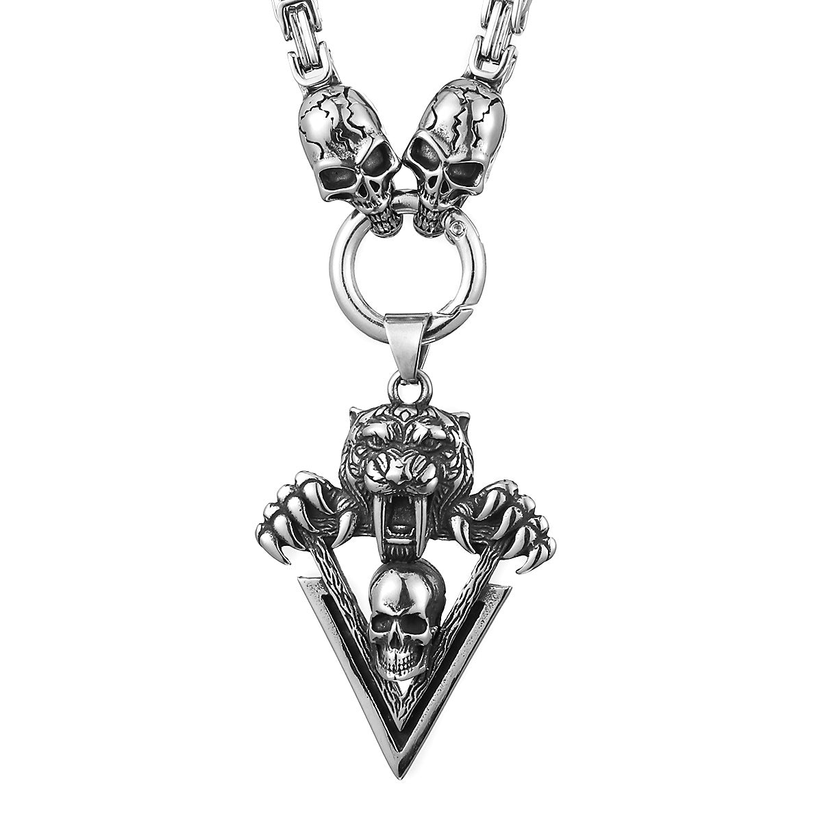 Tiger Head and Ghost Head Necklace