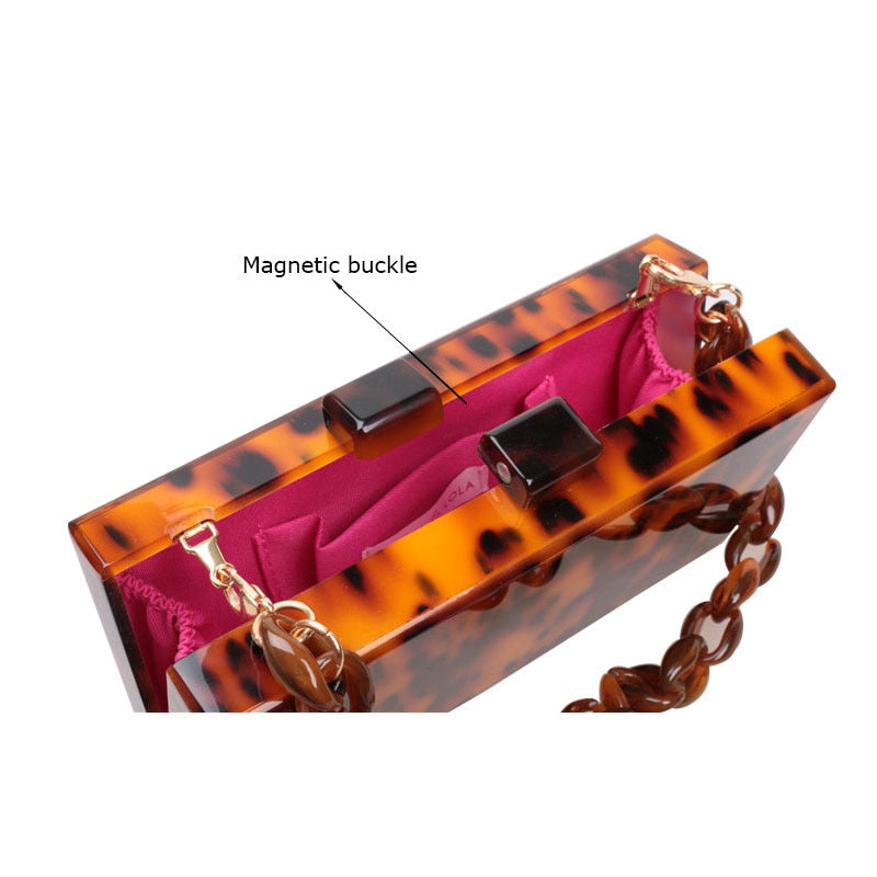 Tortoise Acrylic Box Clutch