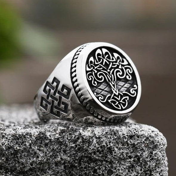 Tree of Life Celtic Signet Ring