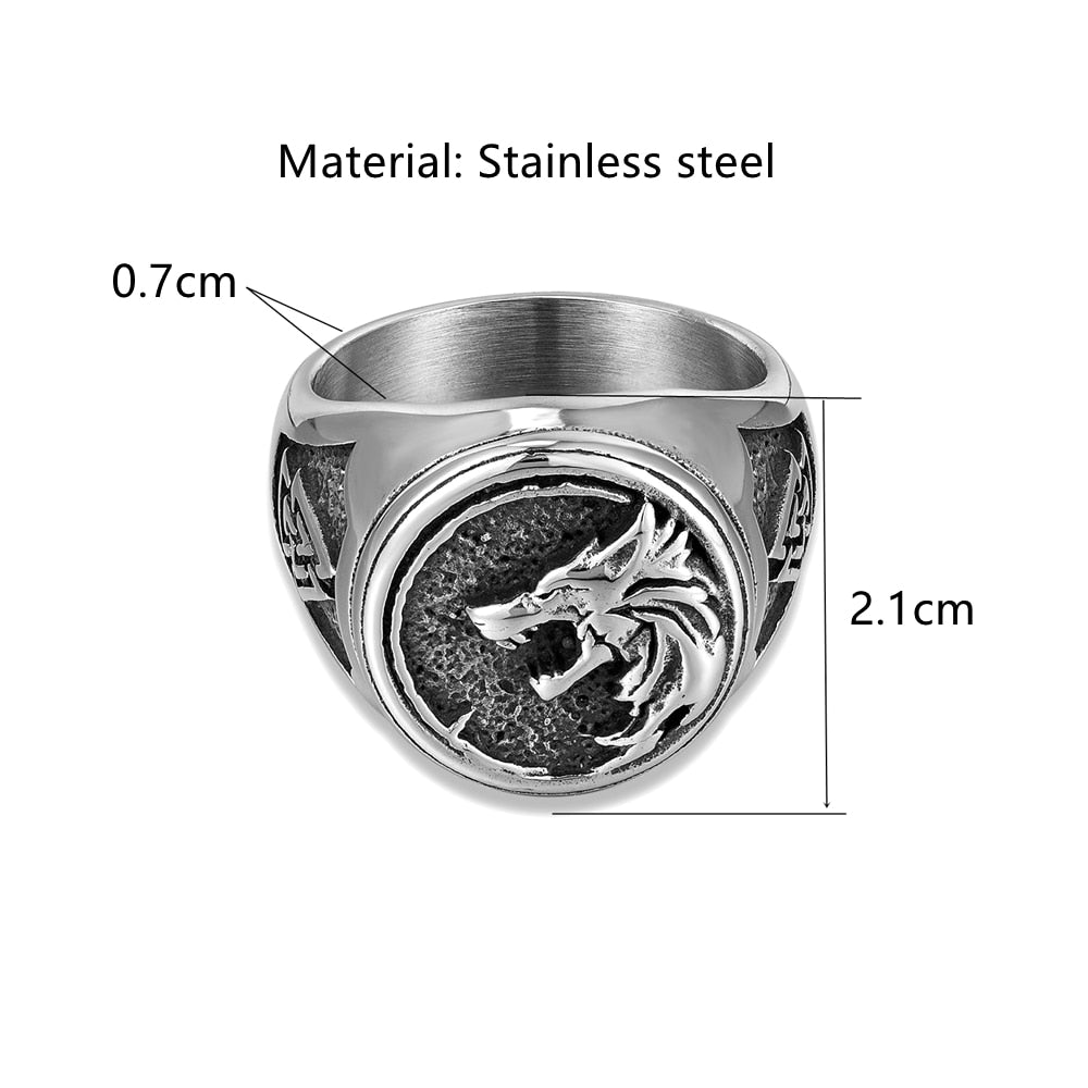 Valknut Wolf Head Amulet Ring