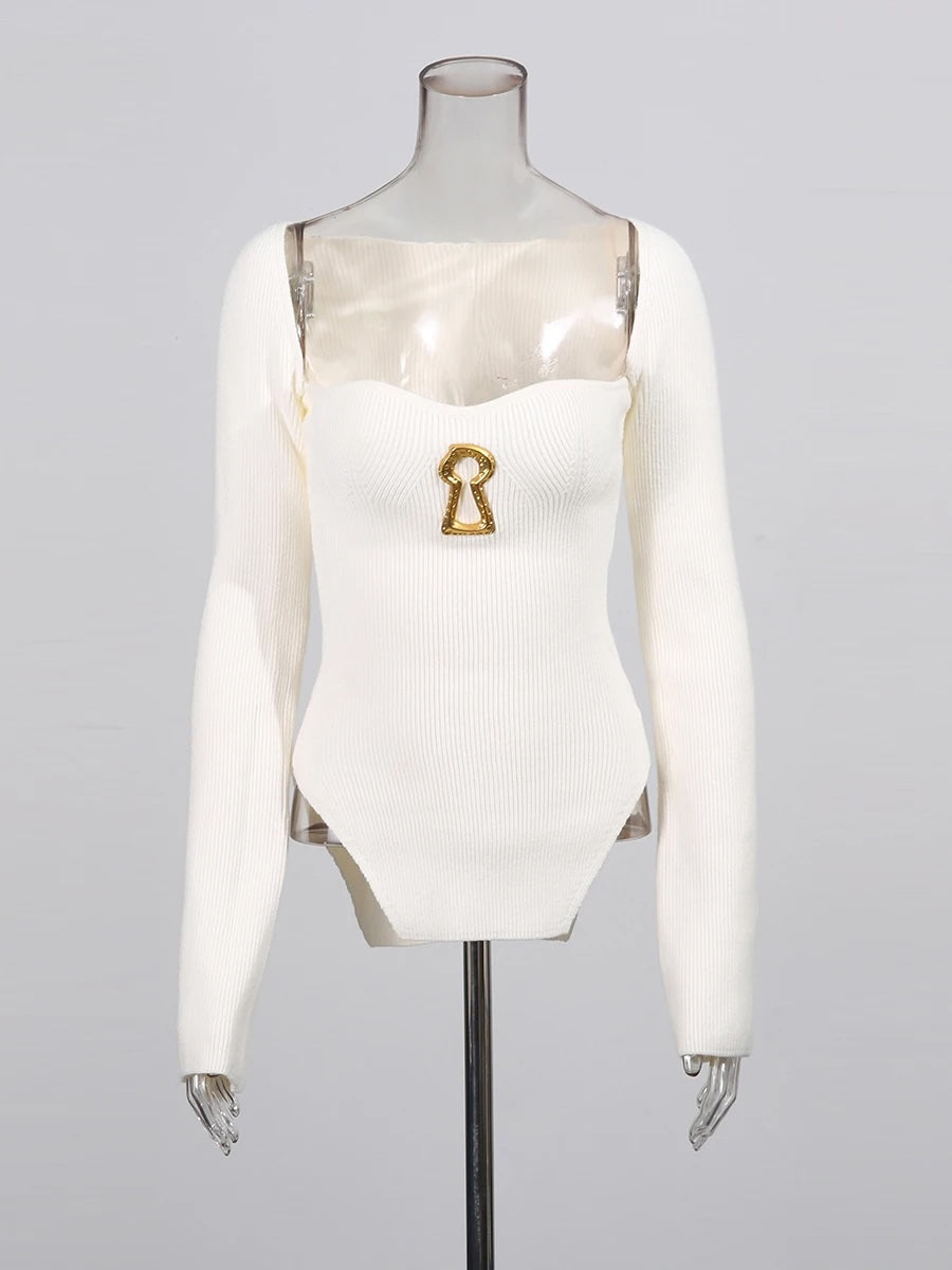 Verena Keyhole Sculpted Knit Top