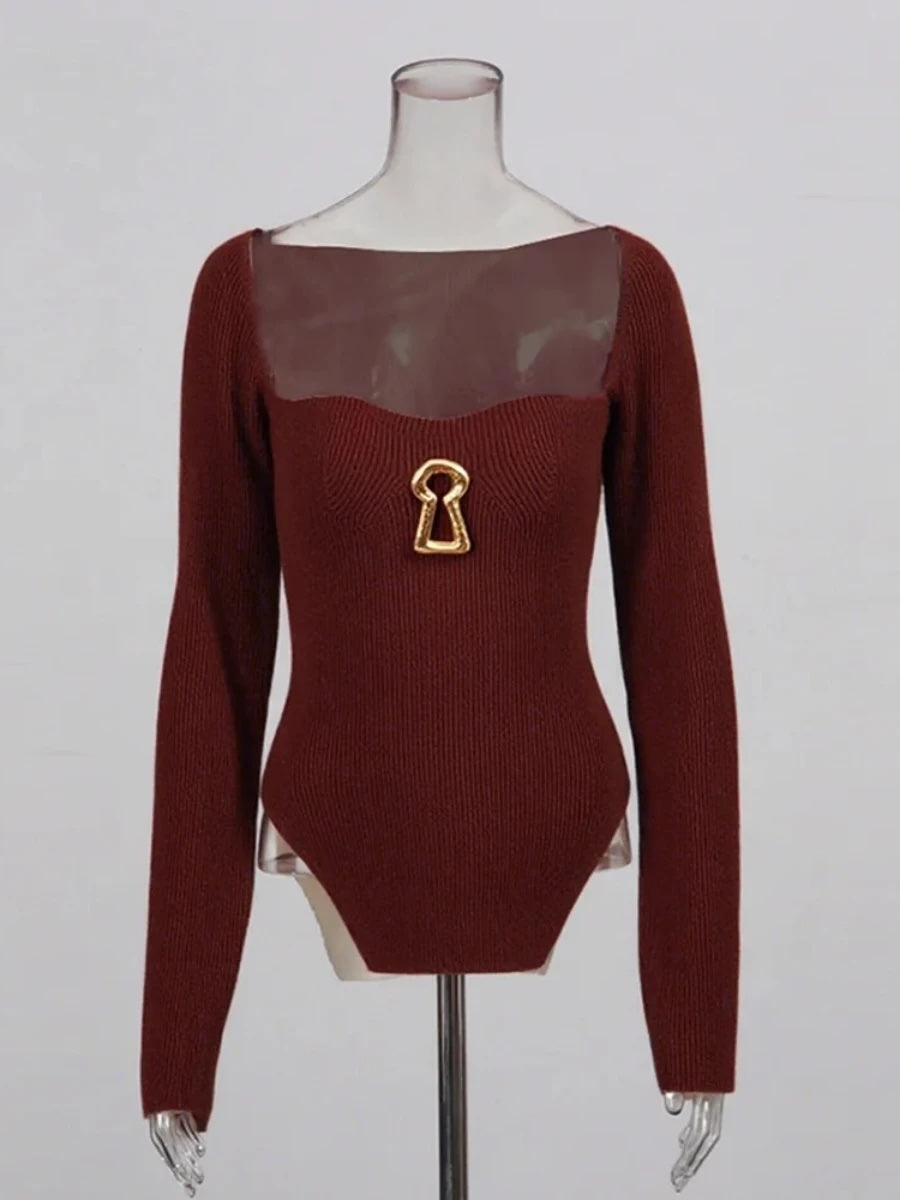Verena Keyhole Sculpted Knit Top