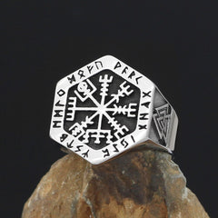 Viking Hexagon Compass Rune Ring